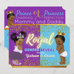 Invitación Elegante Revelación de Género Real Africano Púrpur