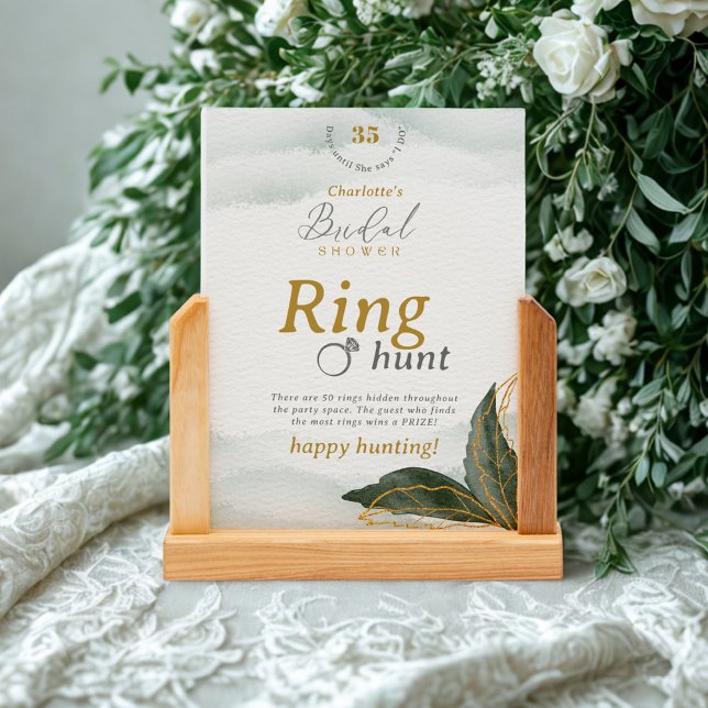 Invitación Elegante Ring Hunt Bridal Shower Game Tabletop Car (Subido por el creador)