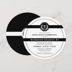 Invitación Elegante RN Escuela de Enfermería Graduación Moder