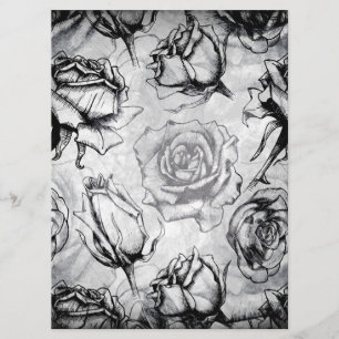 Invitación Elegante rojo blanco negro Rosa de boda floral inv