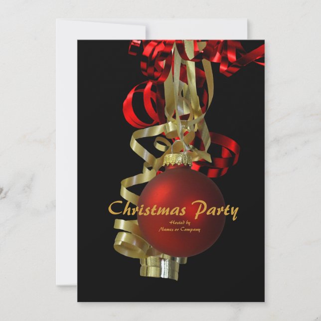 Invitación Elegante rojo del oro de la celebración de días (Anverso)