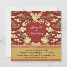 Invitación Elegante Rojo Vibrante