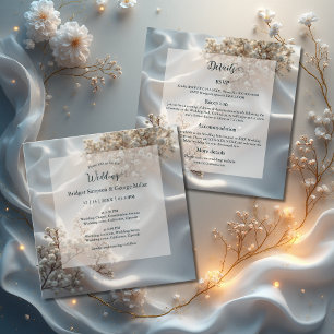 Invitación Elegante romántico aliento de bebé floral boda 