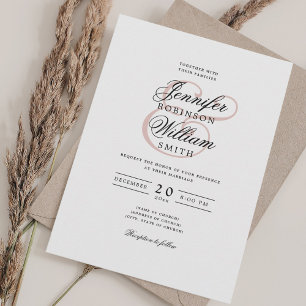 Invitación Elegante Romántico Boda Classic Script Rubor