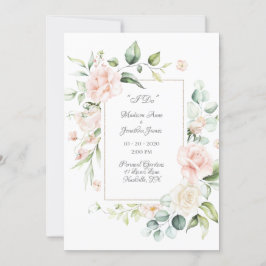 Invitación Elegante Romántico Boda de escritura de acuarela f