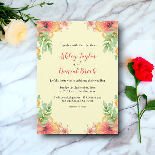 Invitación Elegante Romántico Boho Floral Frame Boda de veran
