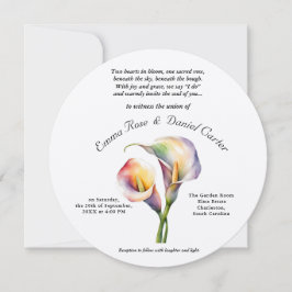 Invitación Elegante Romántico Calla Lily Soft Watercolor Past