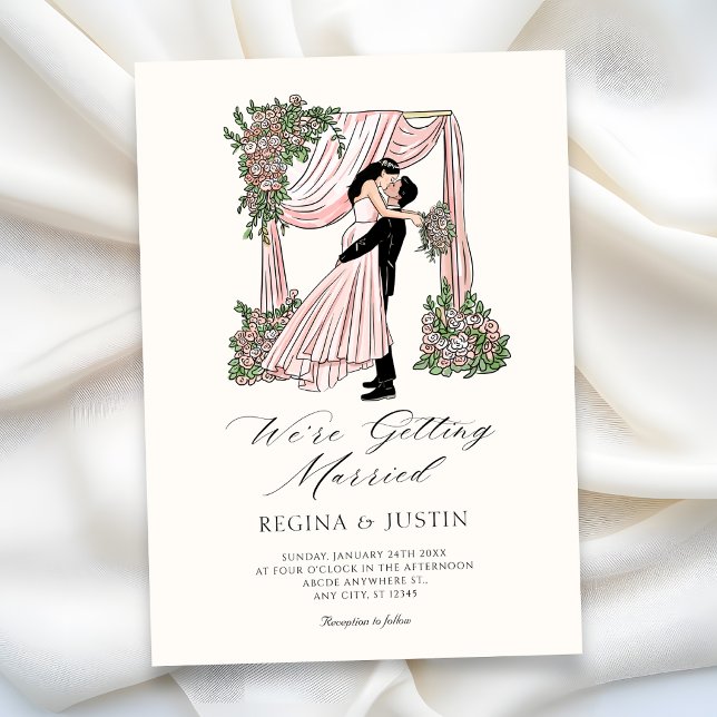 Invitación Elegante romántico dibujado a mano nos casamos (Subido por el creador)