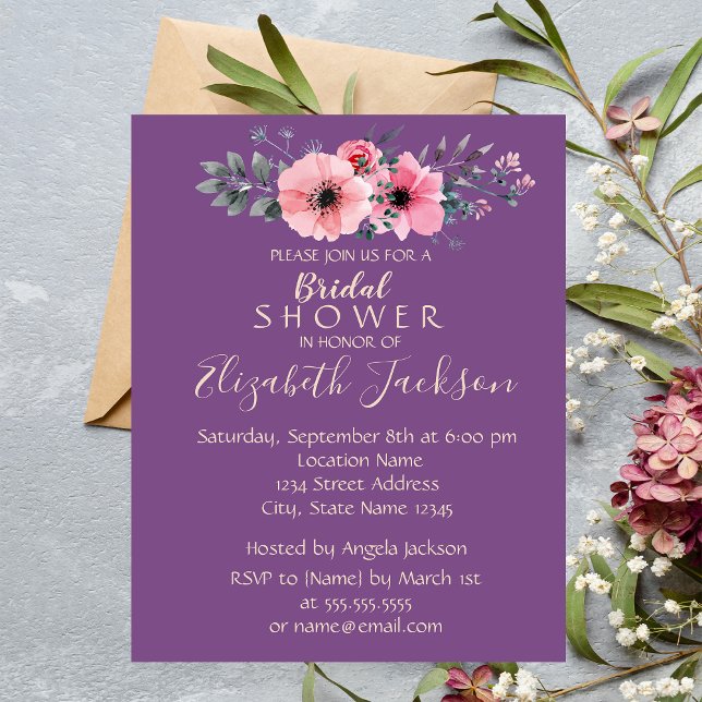 Invitación Elegante Romántico Floral Bridal Shower (Subido por el creador)
