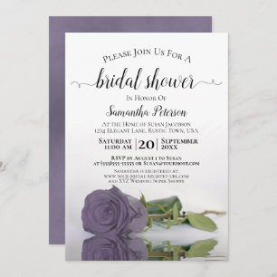 Invitación Elegante Romántico Rosa Púrpura Ducha Bridal