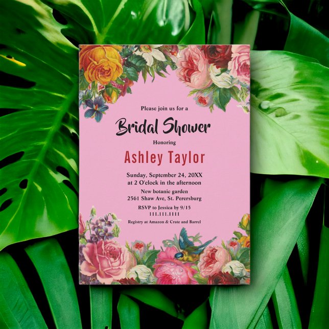 Invitación Elegante Romántico Rubor Verano Floral Bridal Duch (Subido por el creador)