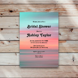 Invitación Elegante Romántico Sunset Sky Beach Bridal Shower
