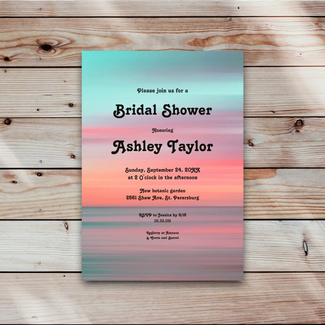 Invitación Elegante Romántico Sunset Sky Beach Bridal Shower (Subido por el creador)