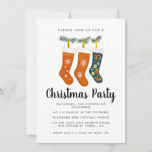 Invitación Elegante ropa festiva de invierno Navidad