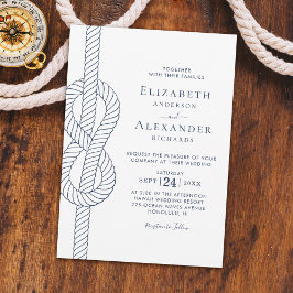Invitación Elegante Rope Knot Boda Náutico