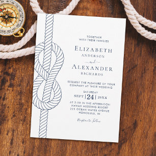Invitación Elegante Rope Knot Boda Náutico