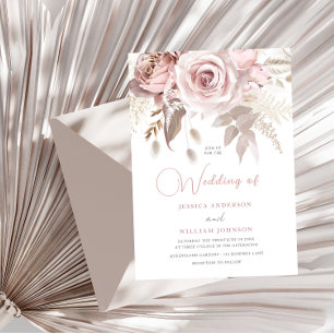 Invitación Elegante Rosa a la moda de la boda de primavera Ru