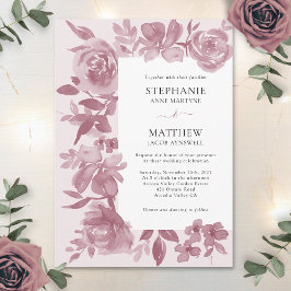 Invitación Elegante Rosa acuarela Boda floral