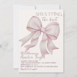 Invitación Elegante Rosa Amarra La Ducha Bridal De Knot Bow