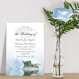 Invitación Elegante Rosa azul turbio Boda formal