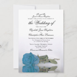 Invitación Elegante Rosa azul turquesa Boda formal
