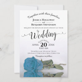 Invitación Elegante Rosa azul turquesa de estampado largo Bod