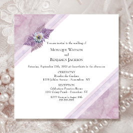 Invitación Elegante Rosa  Boda de flores y mármol