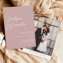 Invitación Elegante Rosa Boda de fotografía