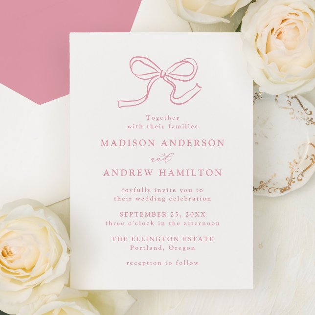 Invitación Elegante Rosa Boda de fotografía de vaca rosa (Subido por el creador)