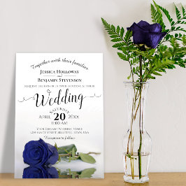 Invitación Elegante Rosa Boda de la Marina Azul de Estela Lar