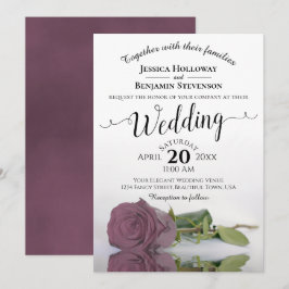 Invitación Elegante Rosa Boda de Mauve Rosa Dusty con estampa