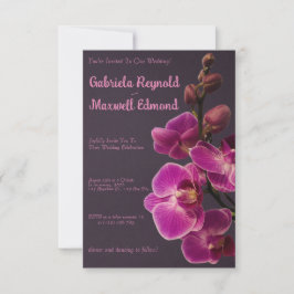 Invitación Elegante Rosa Boda de orquídeas rosadas