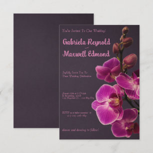 Invitación Elegante Rosa Boda de orquídeas rosadas