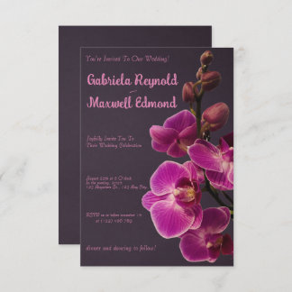 Invitación Elegante Rosa Boda de orquídeas rosadas
