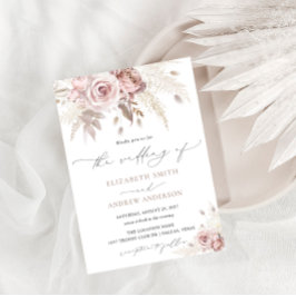 Invitación Elegante Rosa Boda floral