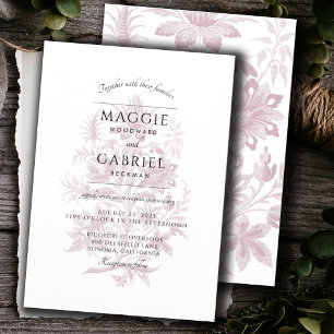 Invitación Elegante Rosa  Boda floral