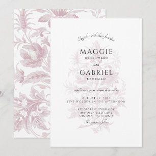 Invitación Elegante Rosa  Boda floral