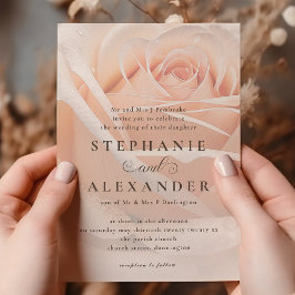 Invitación Elegante Rosa Boda formal