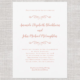 Invitación Elegante Rosa Boda formal rosa inmaduro