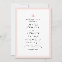 Elegante Rosa boda minimalista floral de oro