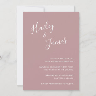 Invitación Elegante Rosa  Boda moderno