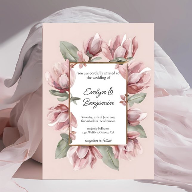 Invitación Elegante Rosa  Boda Rubor (Subido por el creador)