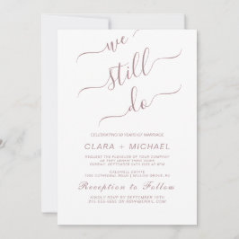 Invitación Elegante Rosa caligrafía de oro Vow Renewal Invita
