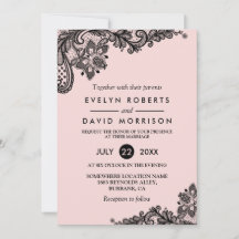 Elegante rosa claro con Boda formal de encaje negr