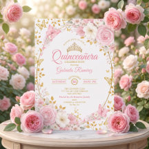 Elegante Rosa Claro Quinceañera Mariposa Dorada
