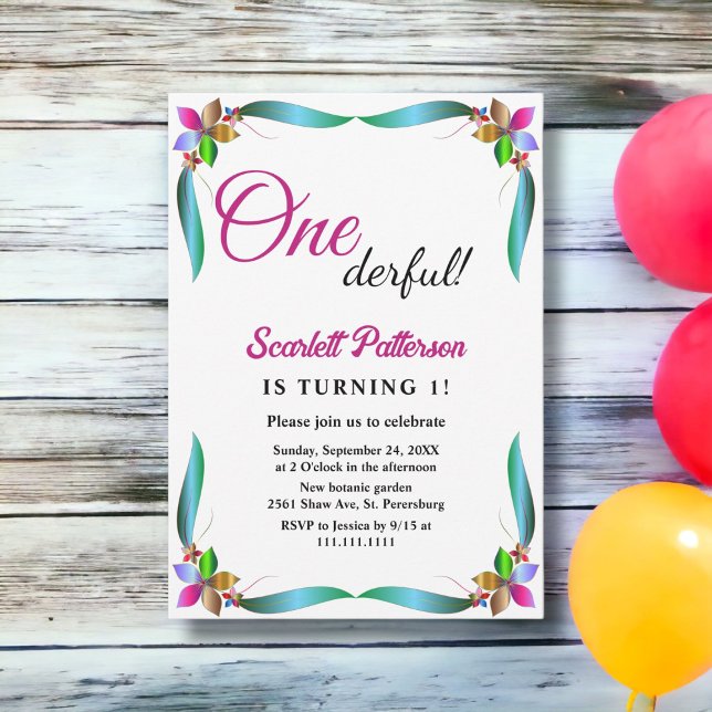 Invitación Elegante Rosa Colorido Brillante Floral Primer cum (Subido por el creador)