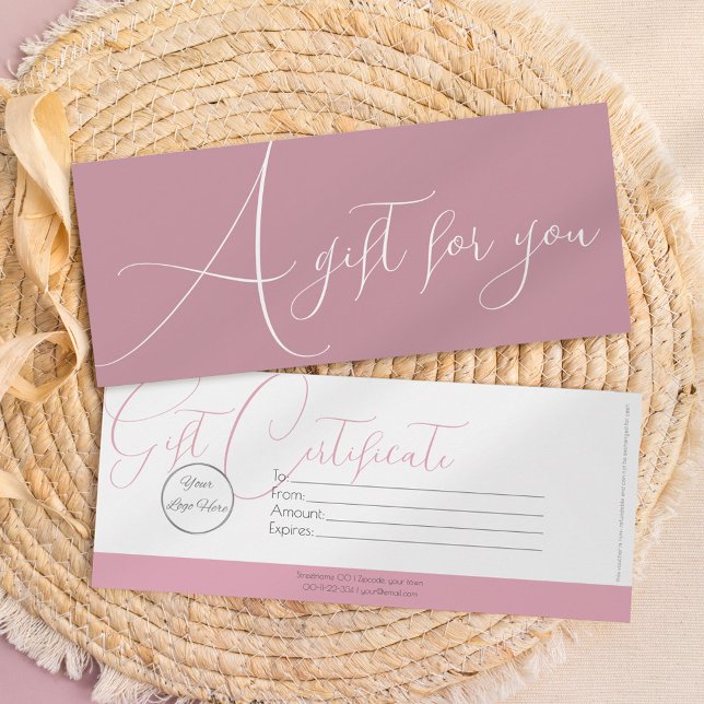 Invitación Elegante rosa con logotipo certificado femenino de (Subido por el creador)