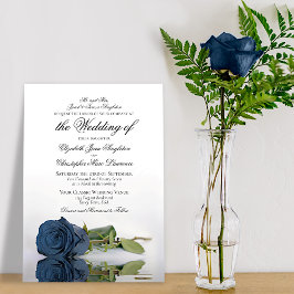 Invitación Elegante Rosa de acero turbio azul gris  Boda form