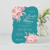 Elegante Rosa de Boda Dorada Floral y Relieve meta