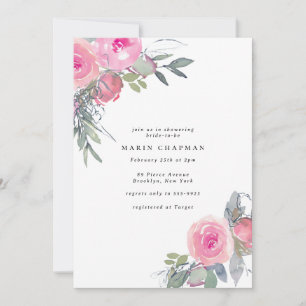 Invitación Elegante Rosa de cabaña rosa ducha de novia